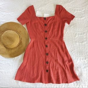 Sadie & Sage red button down dress